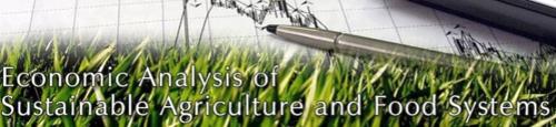 Image of an analysts pencil and paper with grass growing in backgroud to introduce the Economic Analysis of Sustainable Agriculture and Food Systems.  