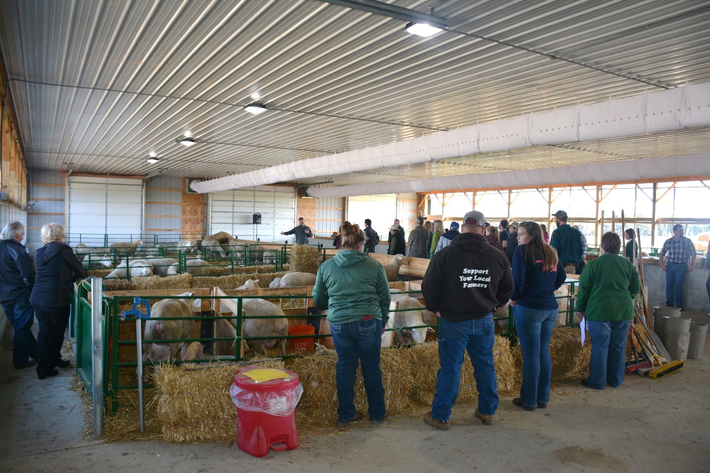 Visitors check out the improvements at the Sheep Teaching and Research Center.