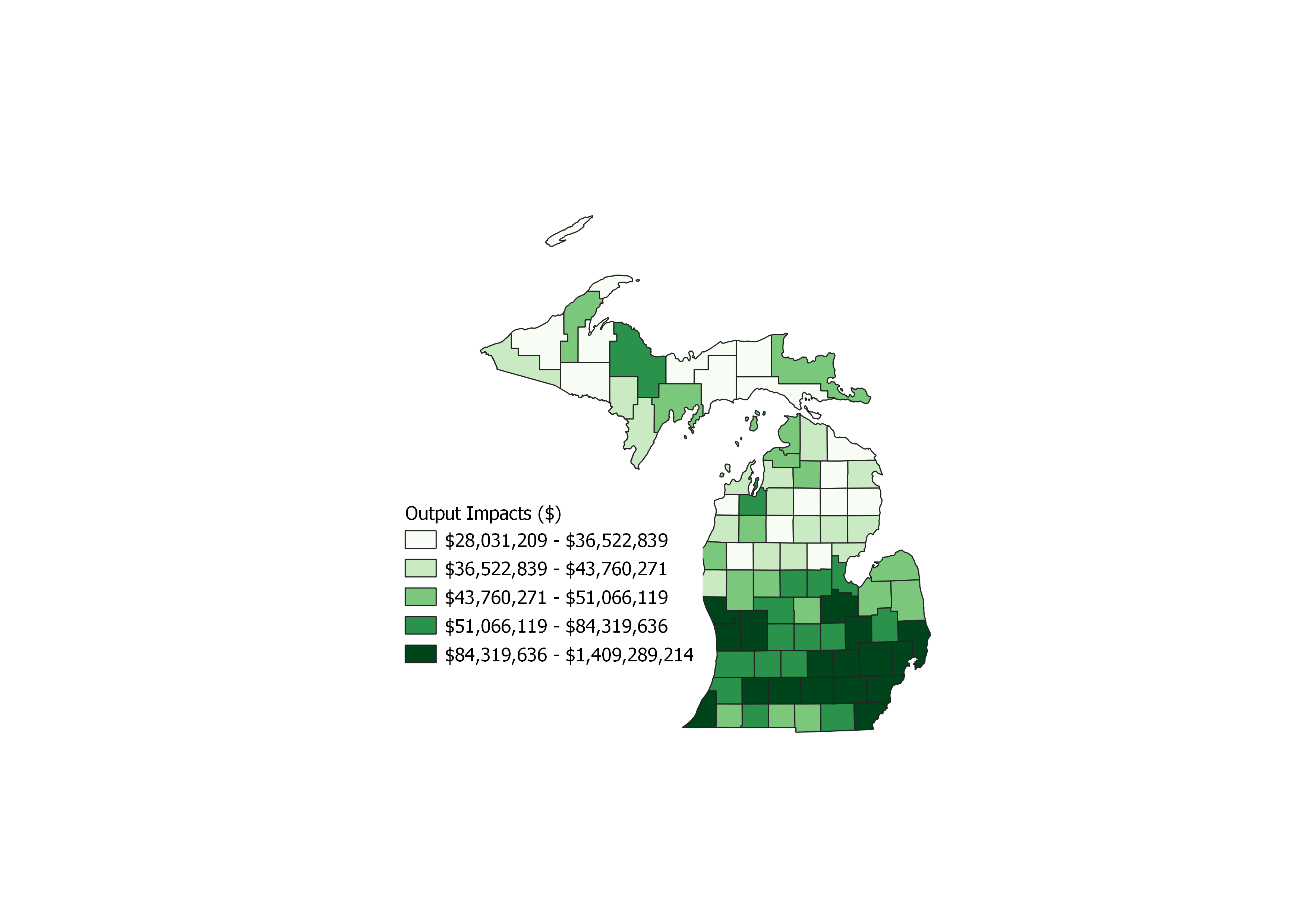 Output Impact by County