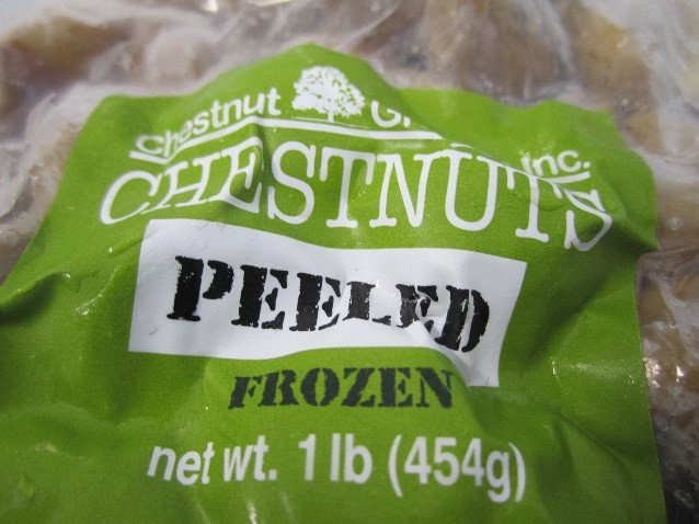 Peeled and frozen chestnuts