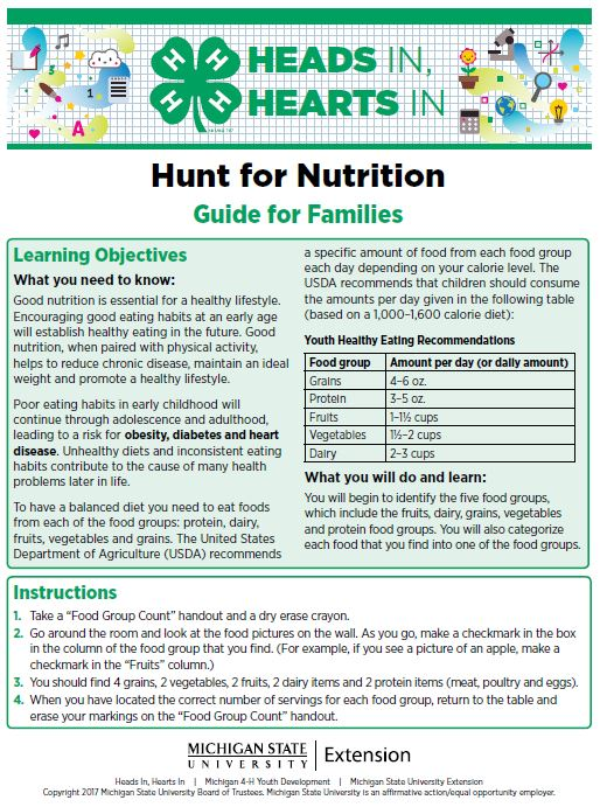 Hunt for Nutrition cover page.