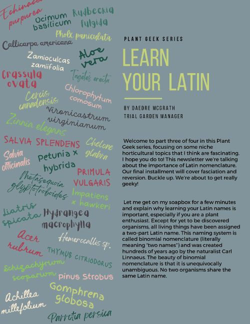 Plant Geek Series Part 3 - Learn Your Latin