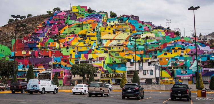 The hillside neighborhood of Las Palmitas, Mexico is now a giant mural. | Ted McGrath