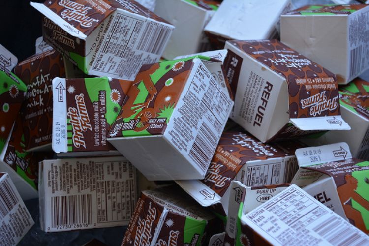 Chocolate milk cartons