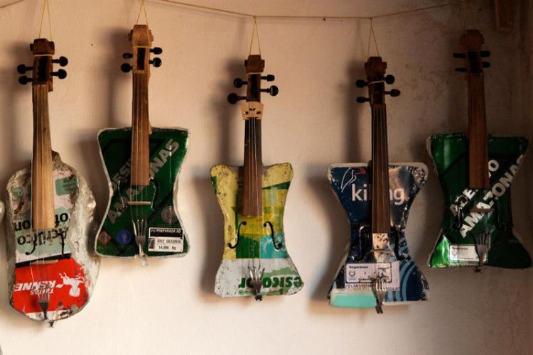 Instruments made by the Landfill Harmonic. Photo credit: Landfill Harmonic