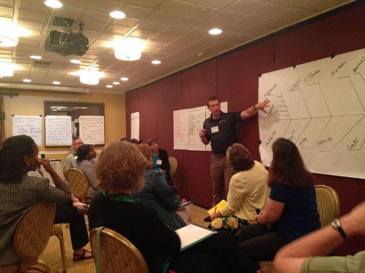 Andy Northrop, Tourism and Leadership Educator leading workshop attendees through a series of facilitation tools they can use to help drive action. (Photo by Cynthia Messer, University of Minnesota Extension).