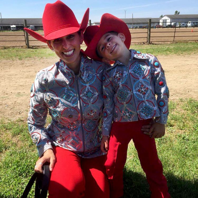 Heather Werkema-Smith and her youngest daughter, Marley, after a showmanship class.
