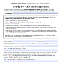 This is an image of the County 4-H Fund-Raiser Application.