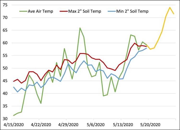 soil temperatures and average air temperatures