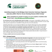 First page of the Michigan State University Veterinary Diagnostic Laboratory Submission Instructions.