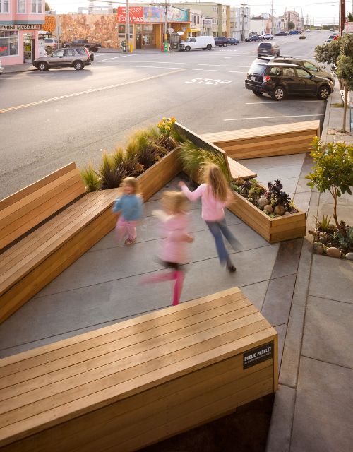 Parklets for placemaking. Photo Credit: San Fransisco Planning Department l MSU Extension