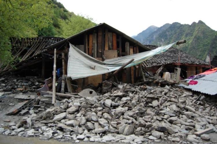 Home damaged in Wenchuan Earthquake