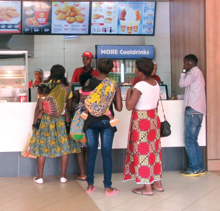 Ordering fast food in Africa.