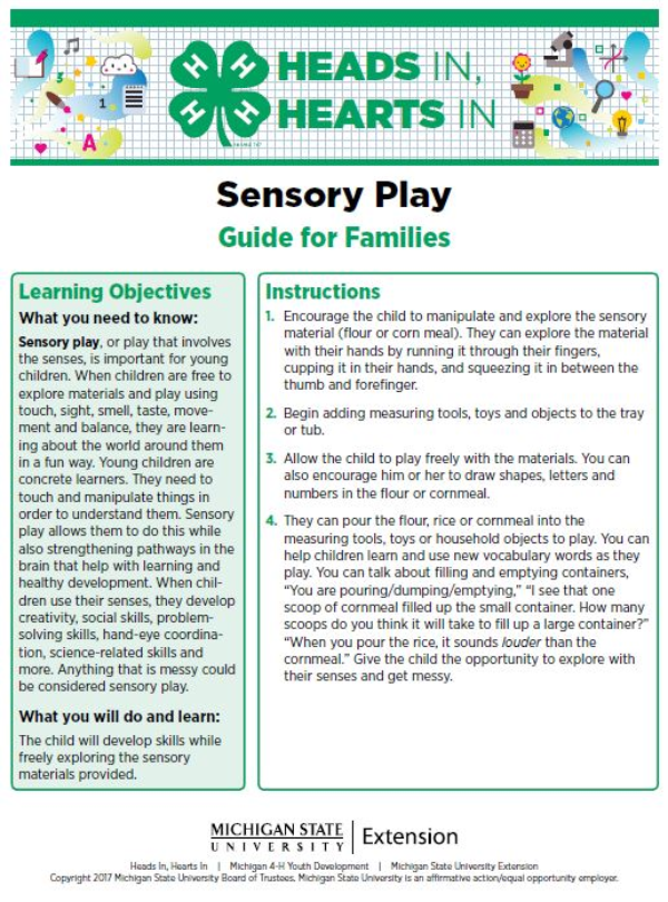 Sensory Play cover page.