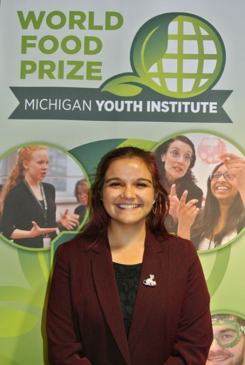 Student Mackenzie Good at Youth World Food Prize.