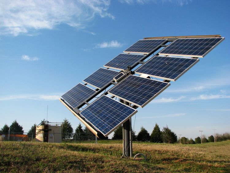 Solar panel in field