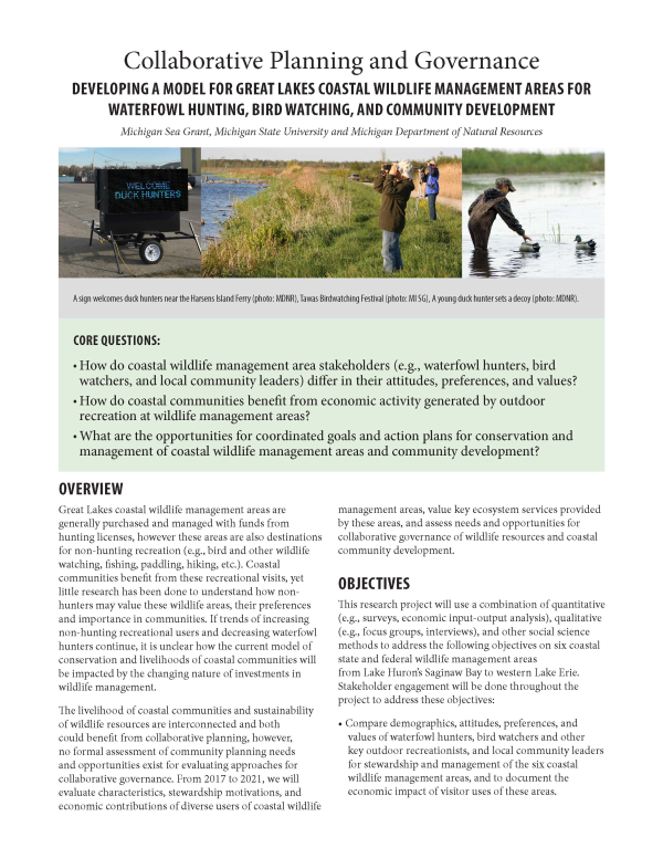 Coastal wildlife management area project overview.