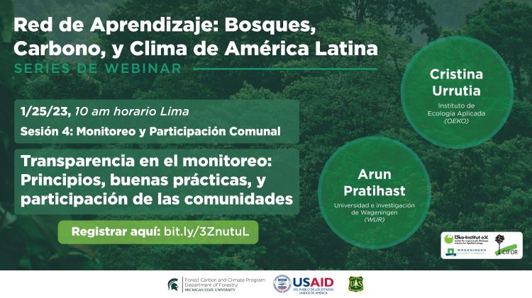 Sesión 4: 2022-23 Red de Aprendizaje: Bosques, Carbono, y Clima de América Latina flyer