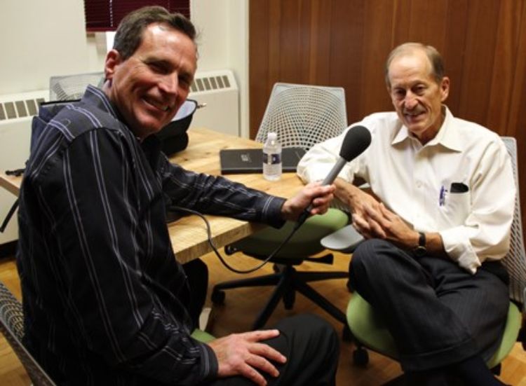 Russ White and Dr. David Cleaves during their interview for the Greening of the Great Lakes