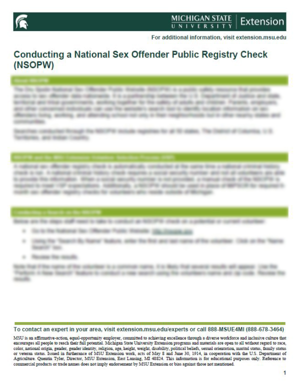 Conducting A National Sex Offender Public Registry Check NSOPW