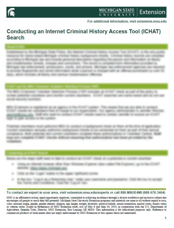 Thumbnail of the Conducting an Internet Criminal History Access Tool (ICHAT) Search document.