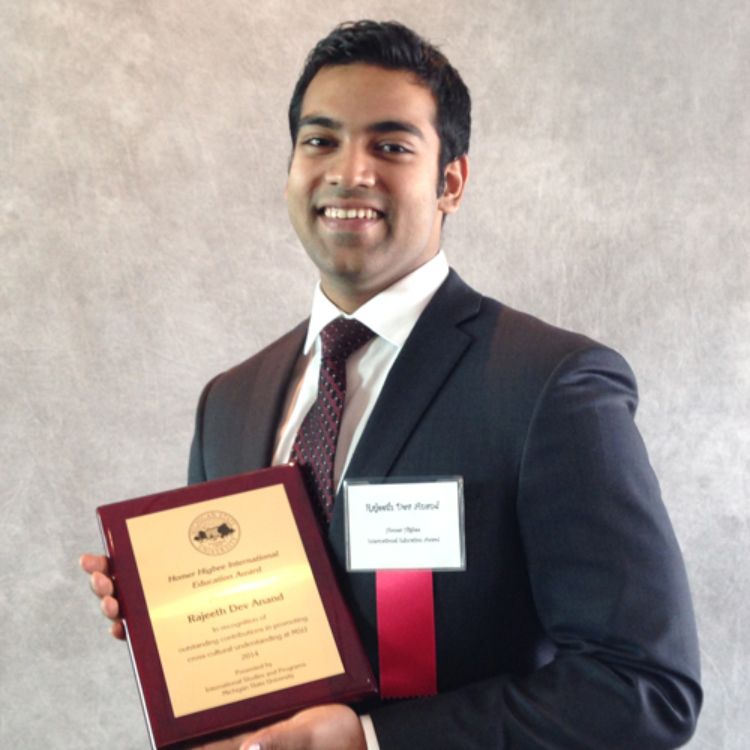 Rajeeth Dev Anand, Undergraduate Student in the Construction Management Program in the MSU SPDC