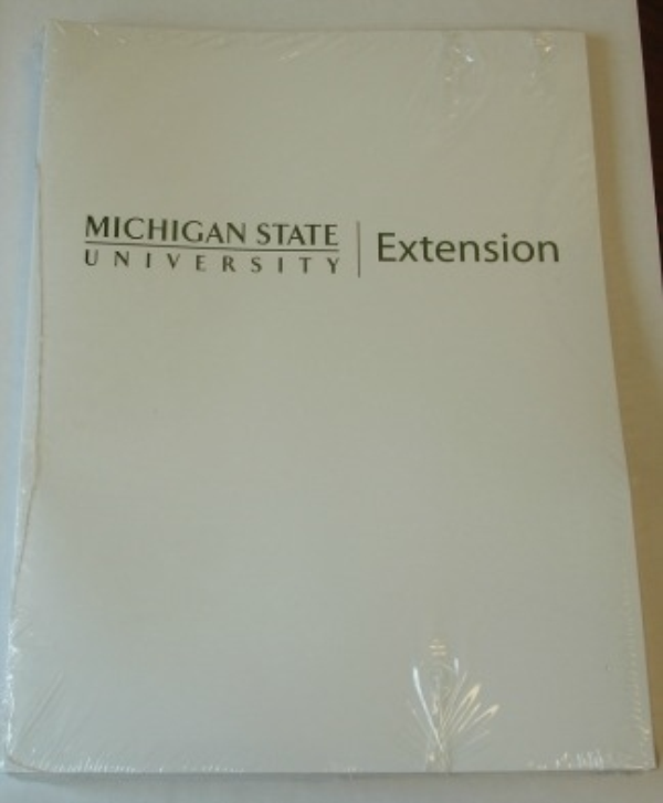 Photo of white folder with MSU Extension logo.