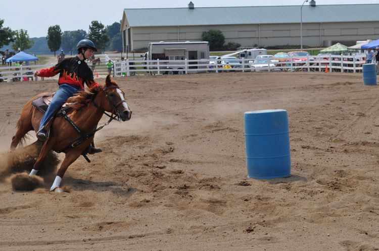 Barrel racing can be fun, rewarding and exciting for 4-H members and their horses! Photo credit: ANR Communications | MSU Extension