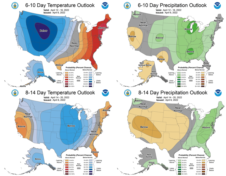 Forecast maps of U.S.