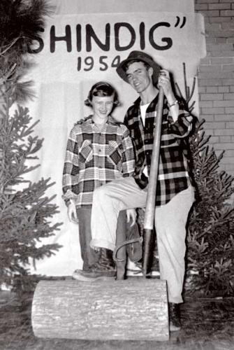 1954 MSU Forestry Shindig portrait a man and woman.
