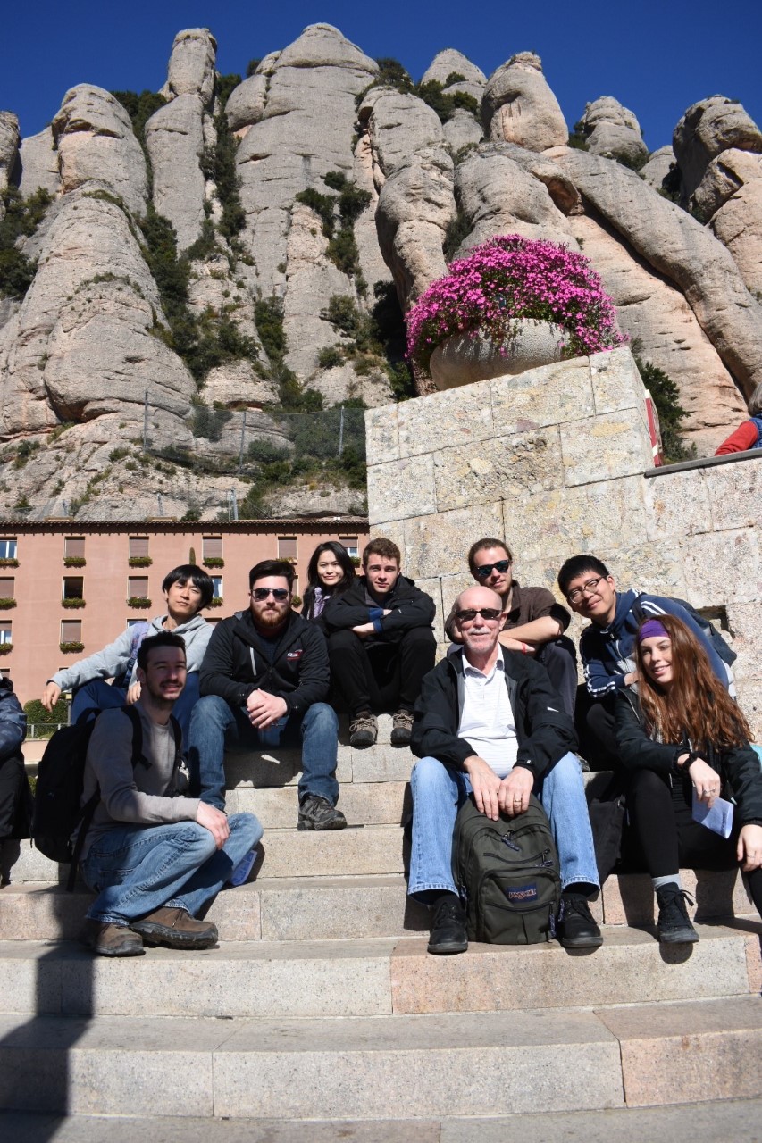 Group shot of students and faculty at Montserrat in Spain.