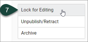 Shows the Lock for Editing button that should be selected to enable editing for the event.