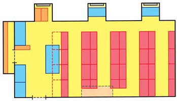 Floor map of Room 450