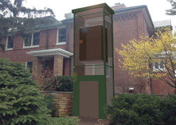Proposed Elevator Rendering for Cowles House
