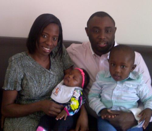 Lenis Saweda Liverpool-Tasie with her husband, Oyinkan Tasie, and their two young children. 