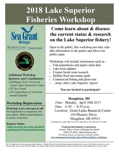 flyer describes locations and dates for annual fishery workshops