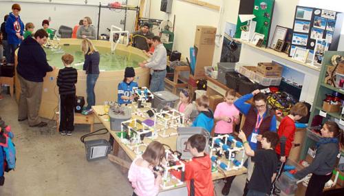 The Makers Space!  Alpena Elementary School youth engineer remote operated underwater robots (ROVs), among other engineering projects, to aid in their study of the Thunder Bay watershed.