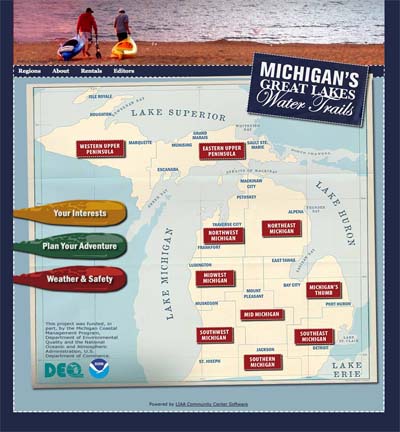 Michigan Great Lakes Water Trails web image