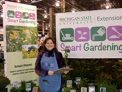 Rebecca Finneran at smart gardening display