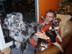 Kirk with two of his dogs