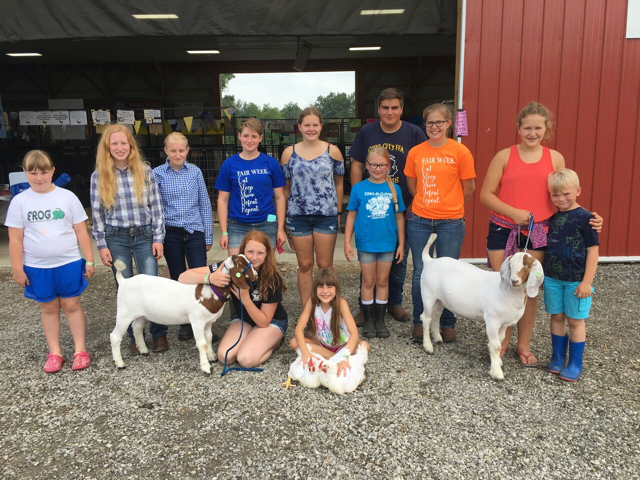 Addy Battel with a group of 4-H'ers.