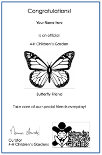 Butterfly Friend Certificate