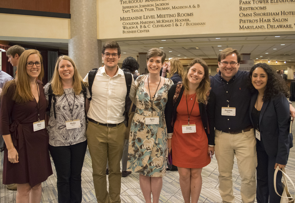 AFRE graduate students and faculty member Nicky Mason pose at the 2018 AAEA conference.