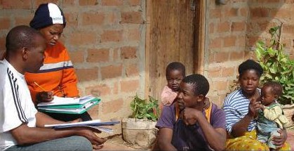 Project Researchers Interviewing Farm Family