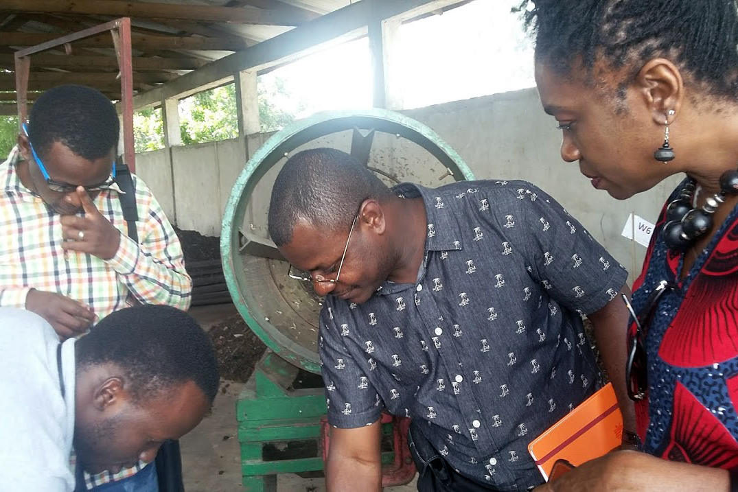 Kwame Yeboah at a youth-owned organic fertilizer enterprise