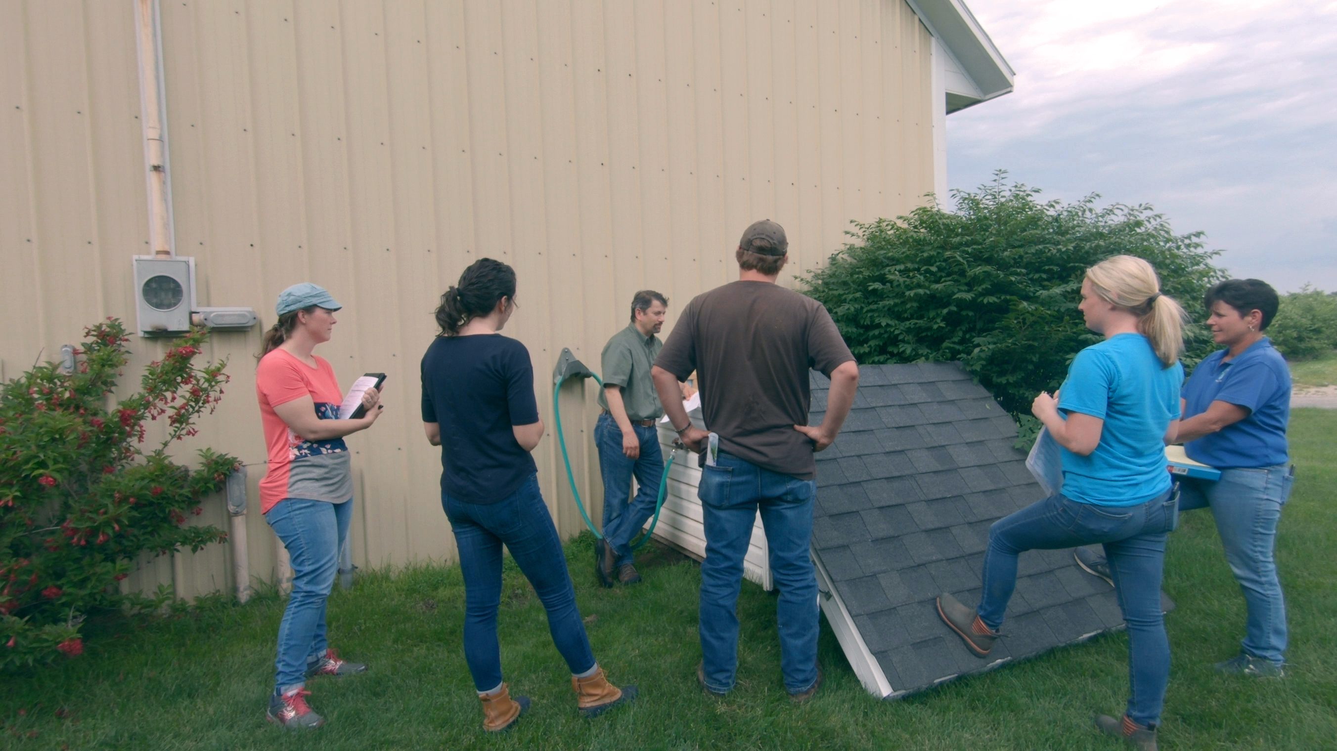 Farm workers being trained