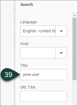 The Search screen for the Relationships tab with a person's name or unit name typed into the Title field.