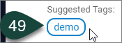 Suggested Tags field displaying the "Demo" tag available for selection.