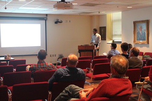 Muhammad Nawaz gives his oral presentation.