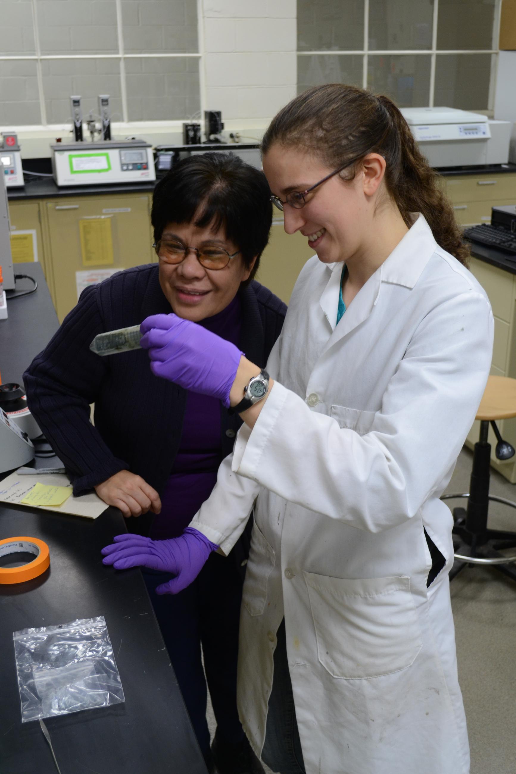 Hanna Miller (right) with Dr. Vangie Alocilja